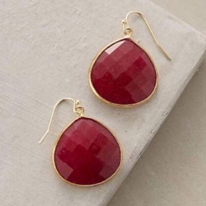 Red Anthropologie Drop Earrings